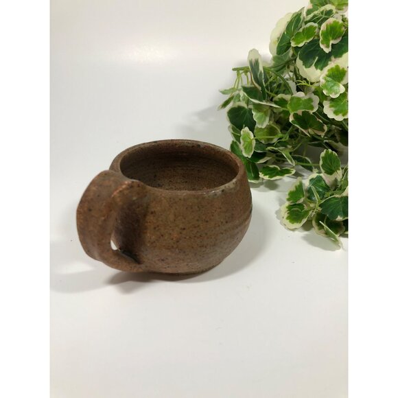 Rustic Handmade Stoneware Mug Earthy Brown Cup Signed SG Pottery - Picture 2 of 5